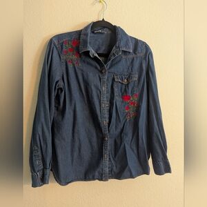 Zara Basic Blue Denim Shirt